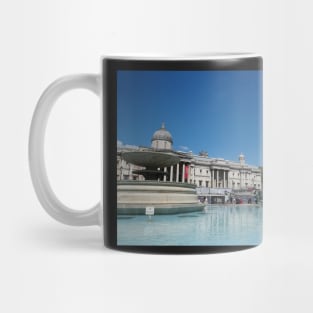 Trafalgar Square fountain in London Mug